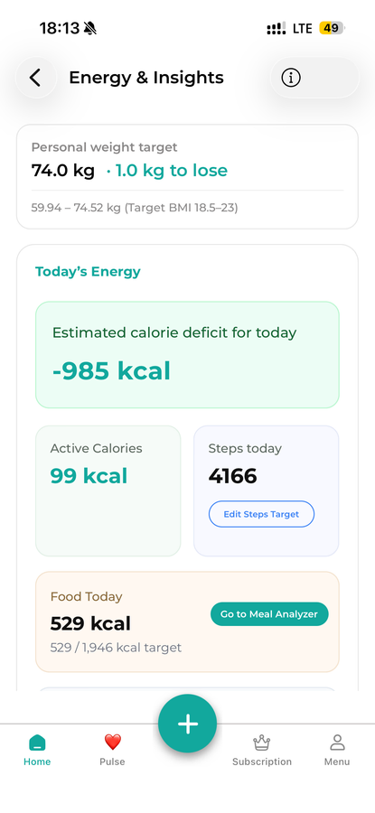 Activity 1 in the DiabetesConnect app
