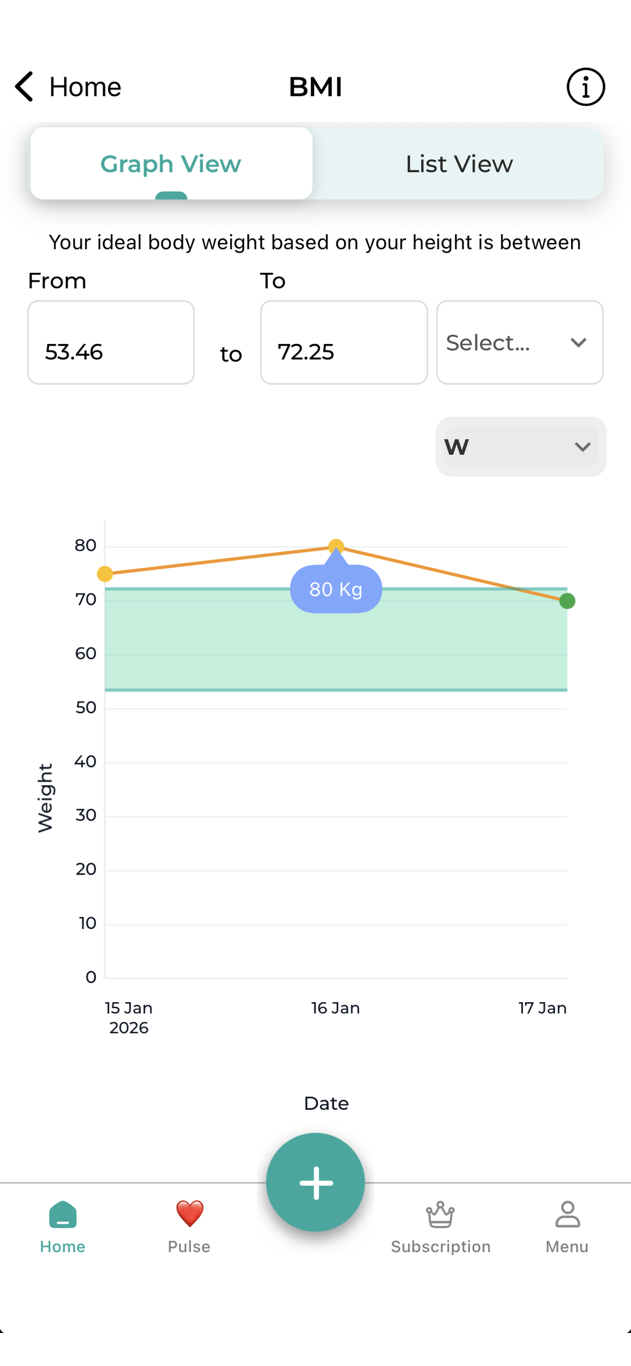 BMI 1242x2688 Screenshot 2026 01 19 18.15 in the DiabetesConnect app